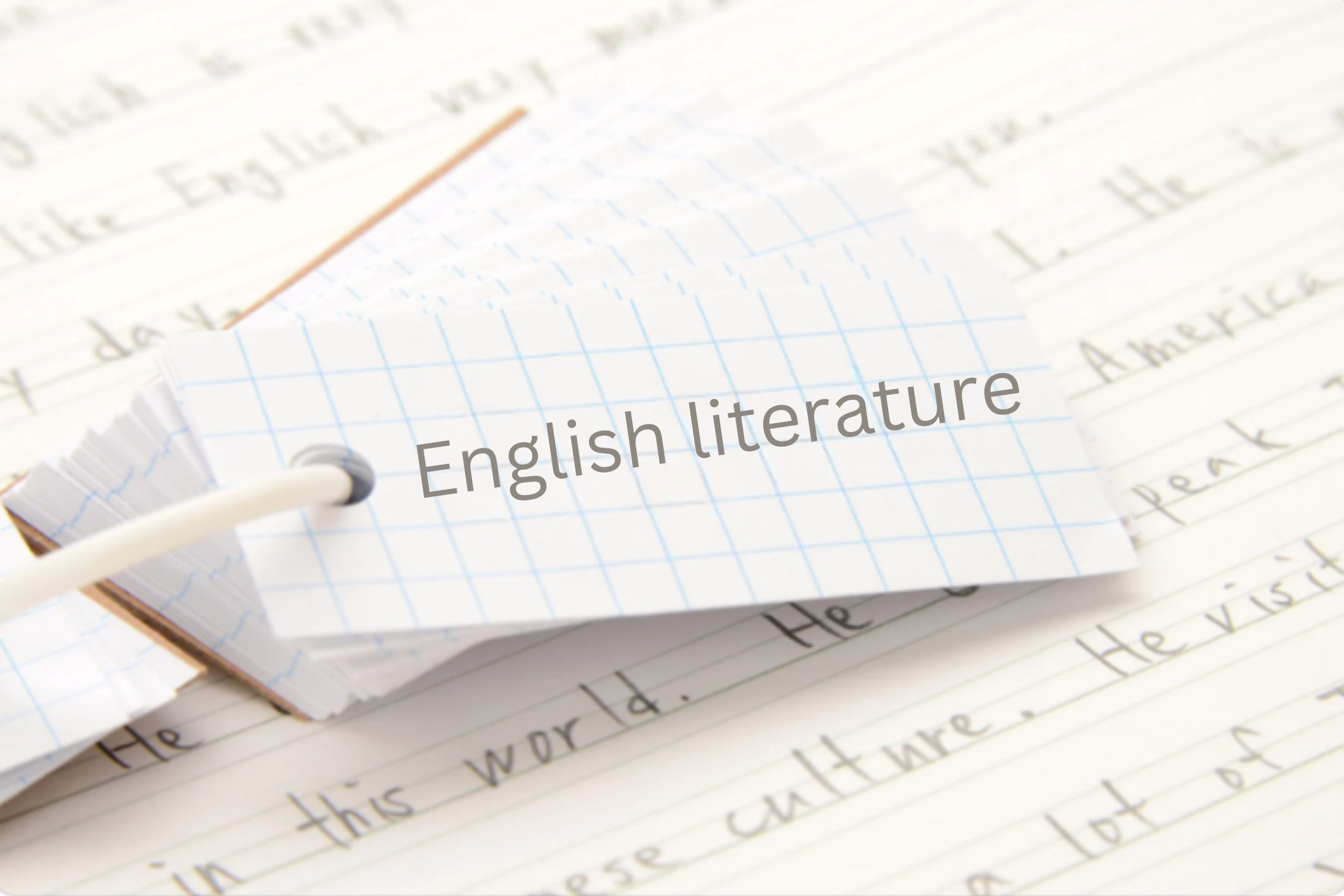 Handwritten study notes with an English literature label tag — EdExonline IGCSE English Literature course guide